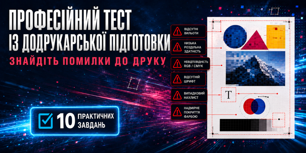 Кваліфікаційний тест із додрукарської підготовки