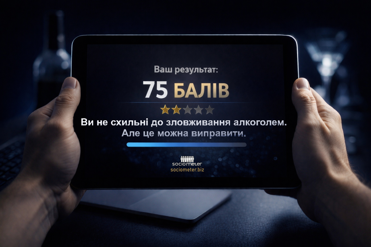 Приклад результату тесту з бальною системою в Sociometer
